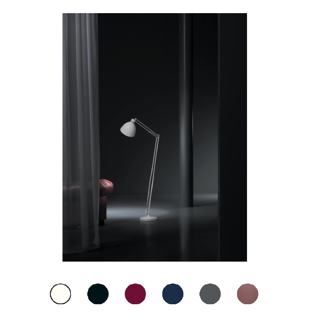 JJ gulvlampe Leucos - Grå + 13W LED 3000K CRI90