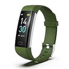 Laytham Fitness Tracker för män och kvinnor, fitnessklocka vattentät med aktivitetsmätare och sömnmonitor, smartklocka för Android- och iOS-telefoner (oliv)