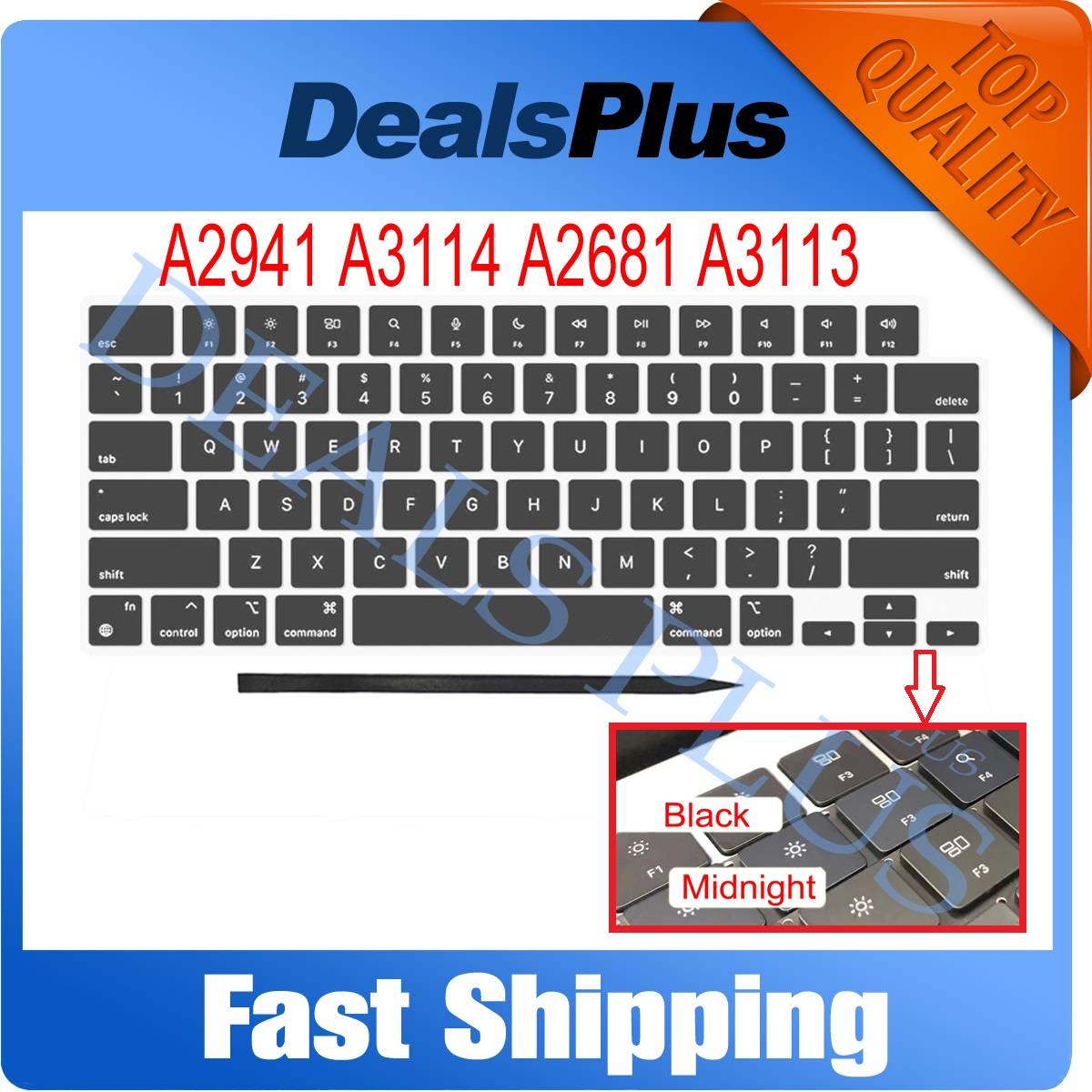 New Midnight Black Keycaps For MacBook Air/Pro 13" 14'' 15" M2 M3 M4 A2941 A3114 A2681 A3113 A3401 A3403 A3185 A3186 2022-2025