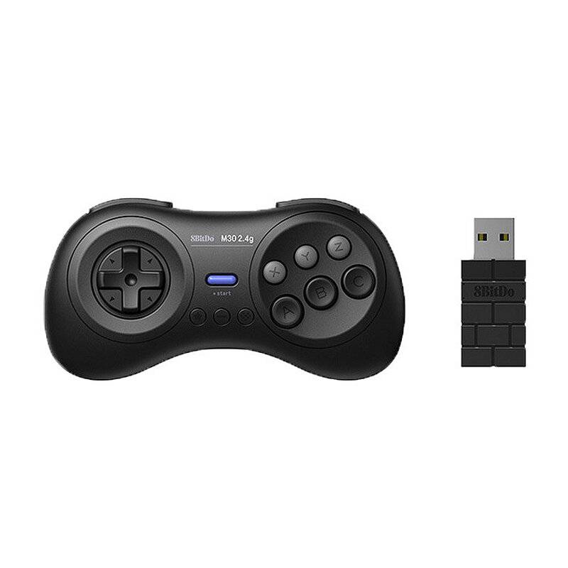 8Bitdo M30 2,4G trådlös spelkontroll 6 knappar Korsknapp Turbo Mini Classic Gamepad Joystick för Sega Genesis Mini för S