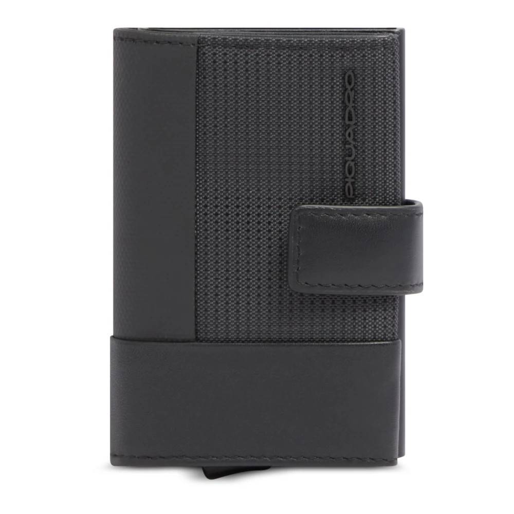 Piquadro Pop-Up kortholder i metal og læder med RFID-beskyttelse - Accessories - Herre - Sort - ONE SIZE - Læder