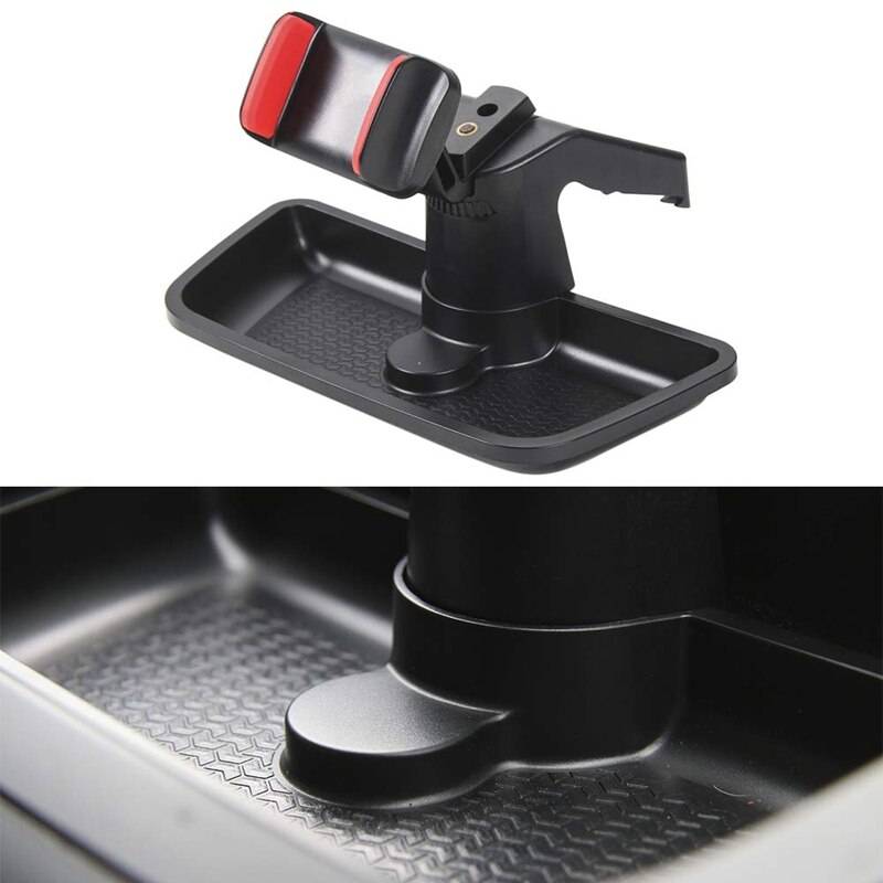 Svart abs mobiltelefon ipad hållare bil gps fäste dash mount hållare förvaringsarrangör för jeep wrangler jk