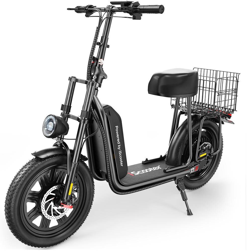 iScooter F7 Utomhus Elscooter utan ABE 1000W Motor 48V10.4Ah Batteri 16 tums Luftfyllda Snödäck Stadskörning E-scooter med Bakre Ram