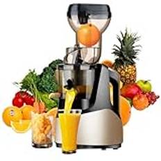 Cold Press Juicer, Slow Masticating Juicer-maskiner, Nama-juicer, Juicermaskin Med 200W Stor Utmatningsränna, Passar Hela Grönsaker Och Frukter, Lätt Att Rengöra silver