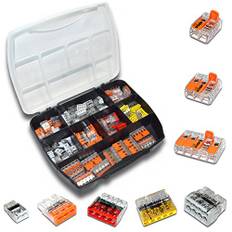 WAGO Klemme (105 Stück) Set Sortiment 221-412 | 221-413 | 221-415 | 2273-202 | 2273-203 | 2273-204 | 2273-205 | 2273-208 | Verbindungsklemme | inkl. praktischer Sortimentsbox