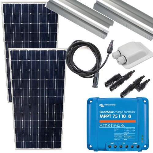 110W-36 Victron monokrystallinsk solcelle pakkeløsning (Bluetooth).