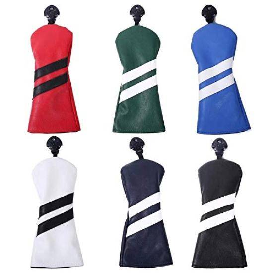 Headcover for with Conversion Single Solid Color Woods, Waterproof, Tag, (Black) svart