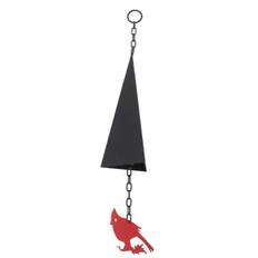 Iron Triangle Wind Bell with Red Bird North Country Wind Chimes Indoor Outdoor Decor for Door Porch