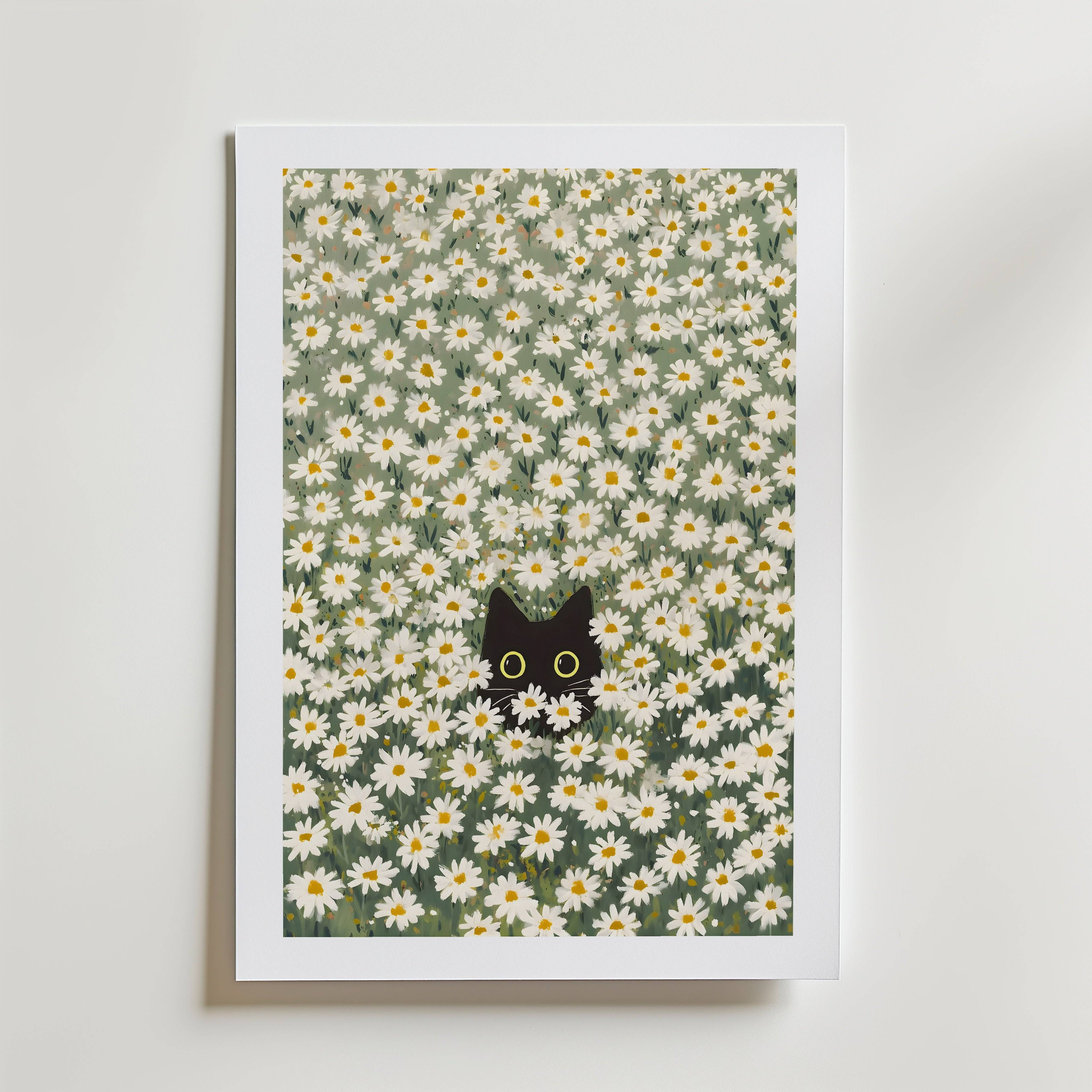 Hidden in Green Bloom Poster - Fine Art Poster 30x40 cm Med passepartout
