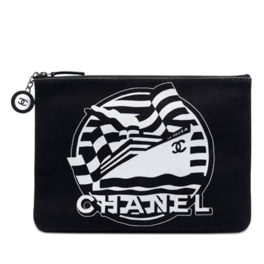 Chanel Vintage Pre-owned Canvas Clutch - Vintage - Dame - Sort - ONE SIZE - Tyl