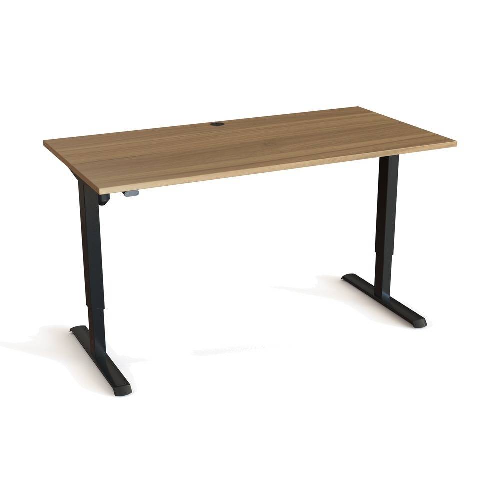 ConSet 501-33 Hæve-/sænkebord, 160x80cm, valnød med sort stel.