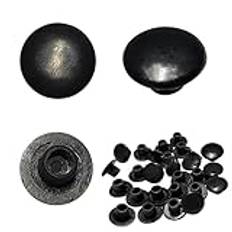 Ctyjia 25 stycken perforerade plastpluggar svart, borrhål, täckpluggar 6 mm, blindpluggar för möbler, skåp