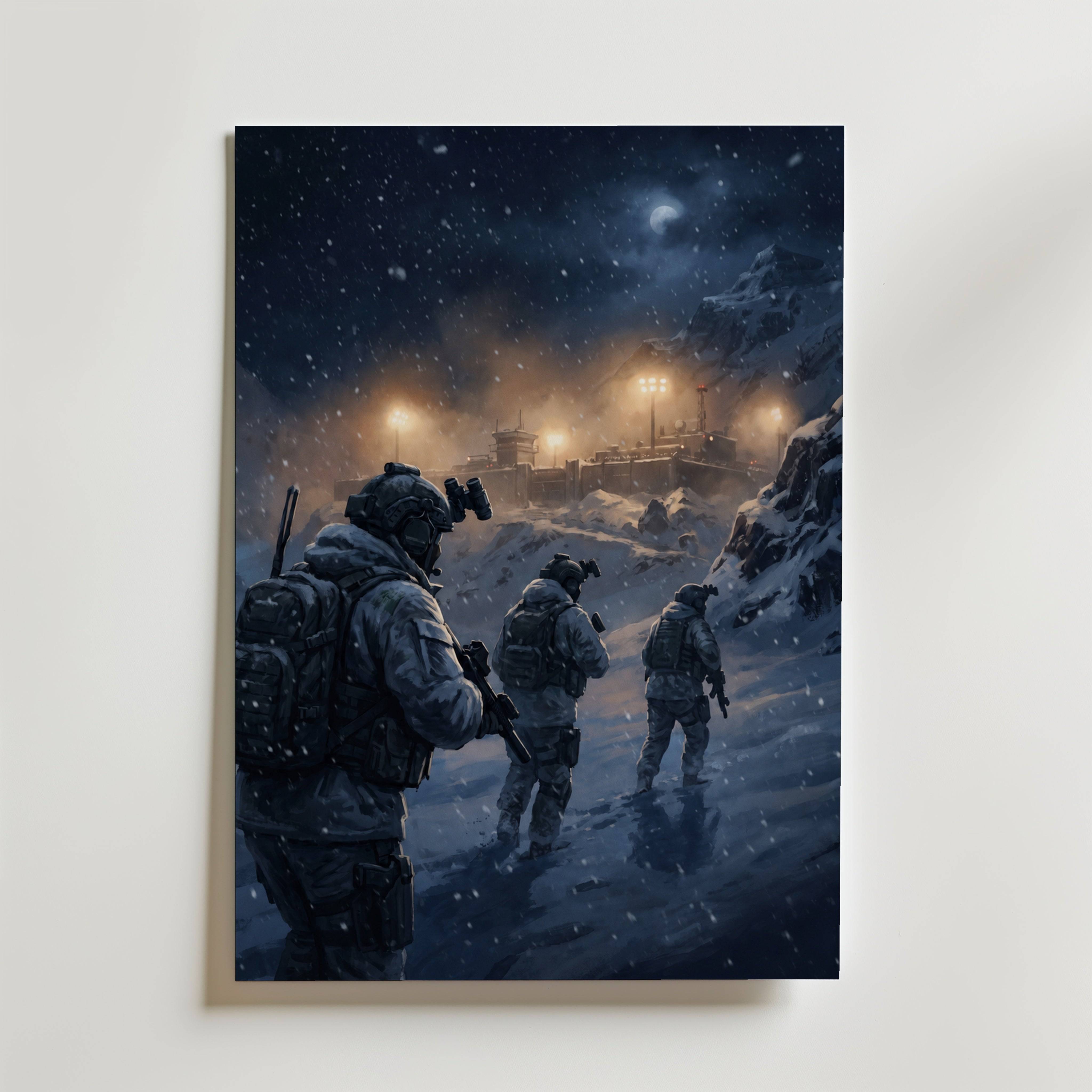Winter Patrol Poster - Fine Art Poster 13x18 cm Utan passepartout