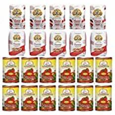 Testpaket Caputo Pizzeria pizzamjöl (5 x 1 kg) + Caputo Cuoco pizzamjöl mjöl (5 x 1 kg) + Zia Rosa DOP Pomodoro San Marzano tomat från Kampanien burk på 400 g 12 x 400 g