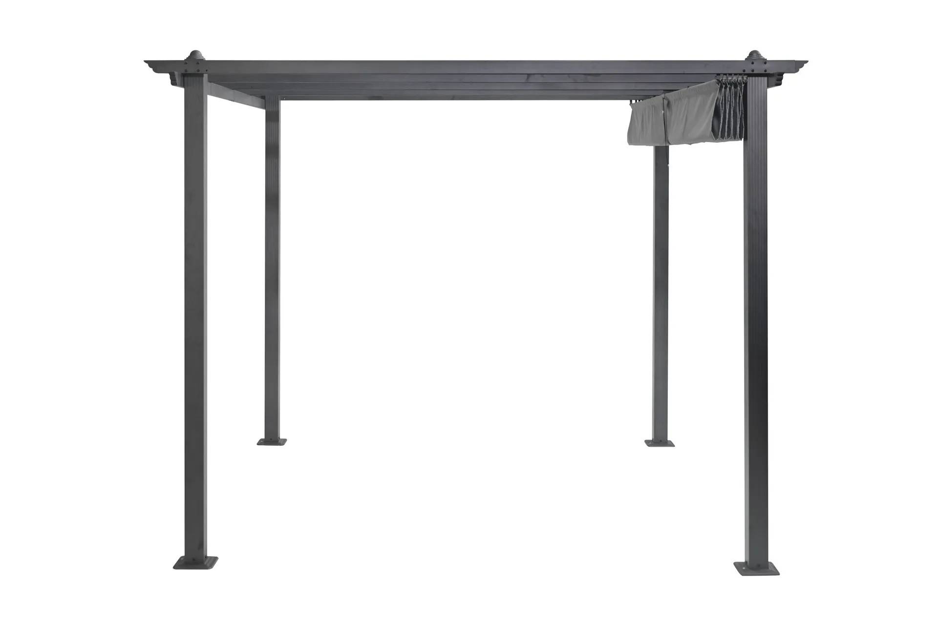 Comfort Garden Porto Pergola 3x3 m i aluminium med tak för solskydd Mörkgrå