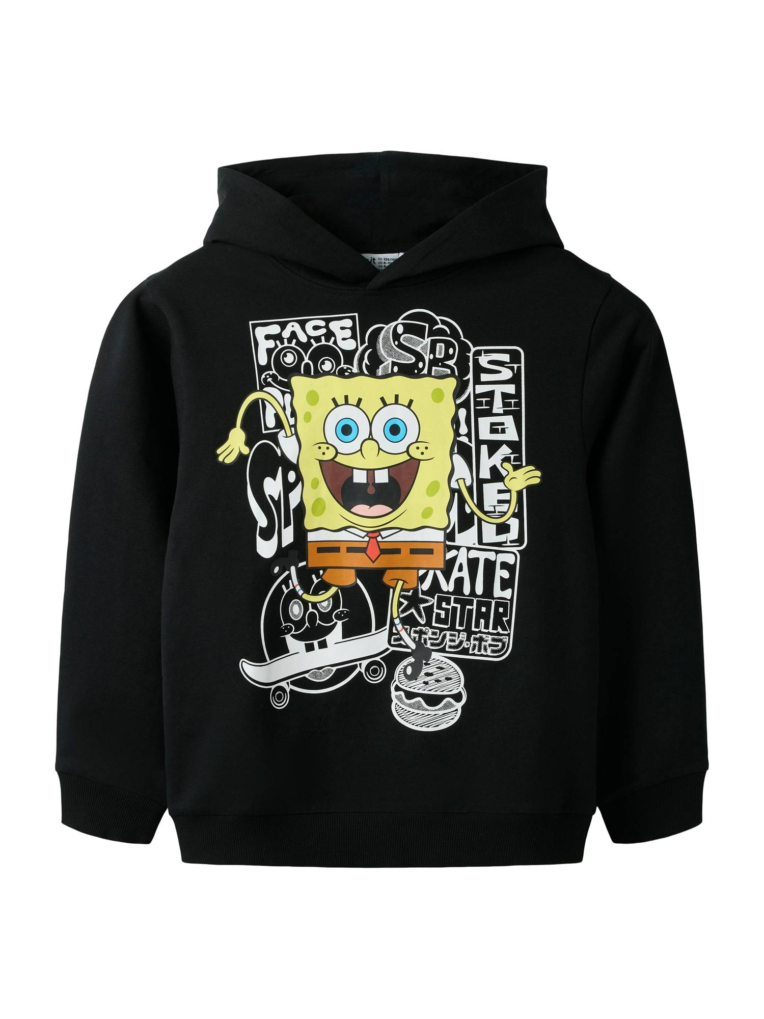 NAME IT Sweatshirt 'NKMSONNE SPONGEB'  karamel / gul / sort / hvid