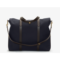 M/S Mega Tote – Navy/Dark Brown - Tight-woven nylon & vegetable tanned full-grain bridle leather / Navy Nylon / 4202.92