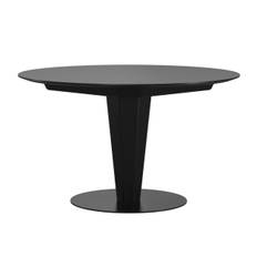 Stressless® Bordeaux rundt søjlespisebord inkl. tillægsplade (Ø125 x H74 cm, Sortbejdset)