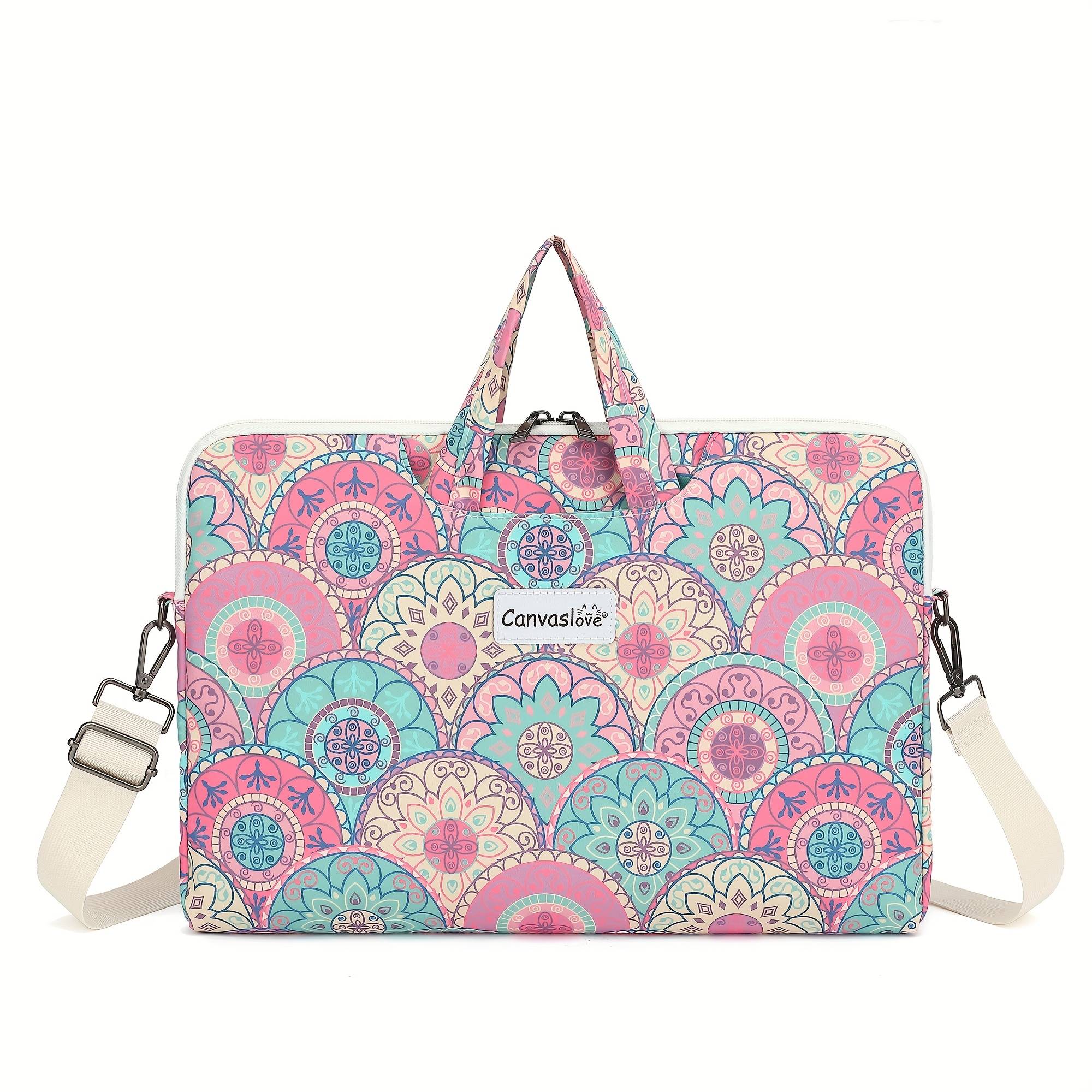 TEMU Canvaslove Colorful Lightweight Laptop Shoulder Bag Briefcase Suitable For 14-inch, 15.6-inch Laptops And 16-inch Thin And Light Notebooks