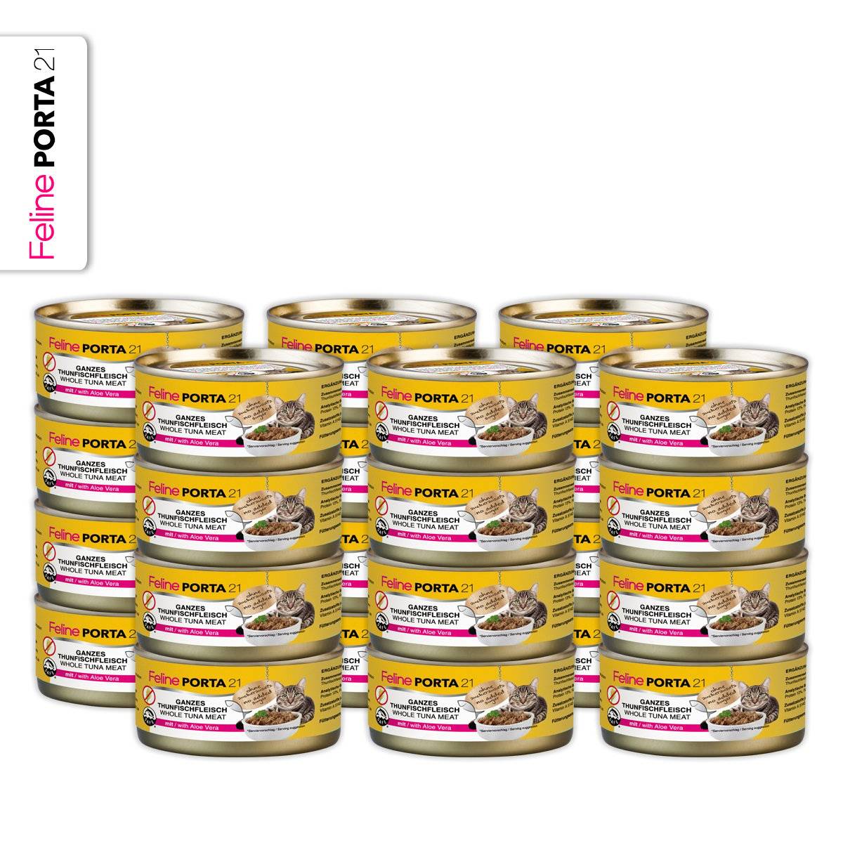 Feline Porta 21 - Catfood - 24x Feline Whole Tuna with Aloe Vera - 156 g - Total 3744 g