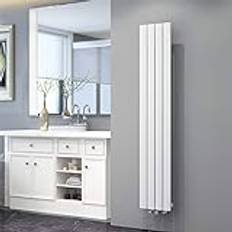 ELEGANT Badrumsradiator, platt radiator, 1 600 x 308 mm, vit, panelradiator, vertikal centeranslutning, ett skikt