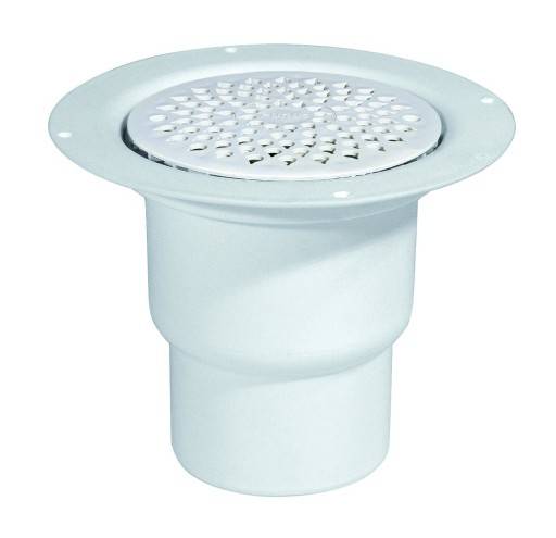 Purus Brage golvbrunn, till de flesta golvtyper, Ø110 mm, vit