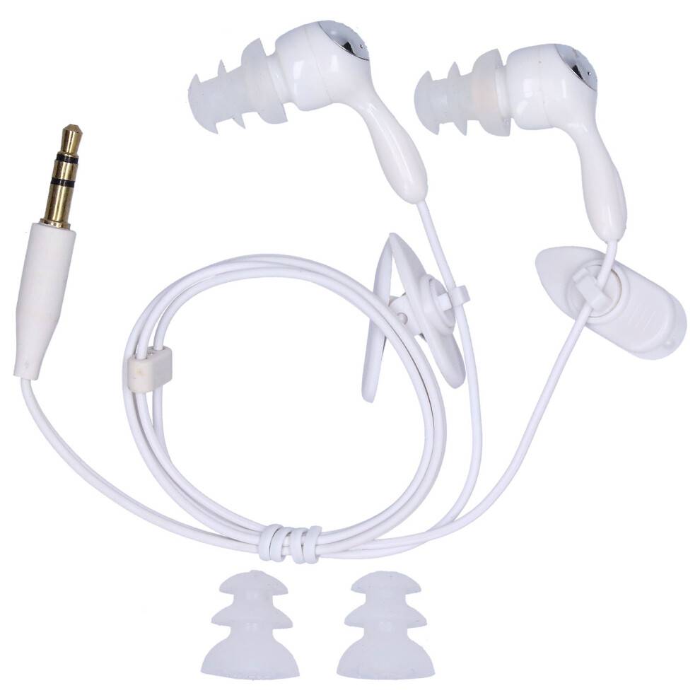 In-ear svømmehovedtelefoner med kortere ledning, ergonomisk designede, sikre over-ear støjreducerende ørepropper til intense sportsaktiviteter