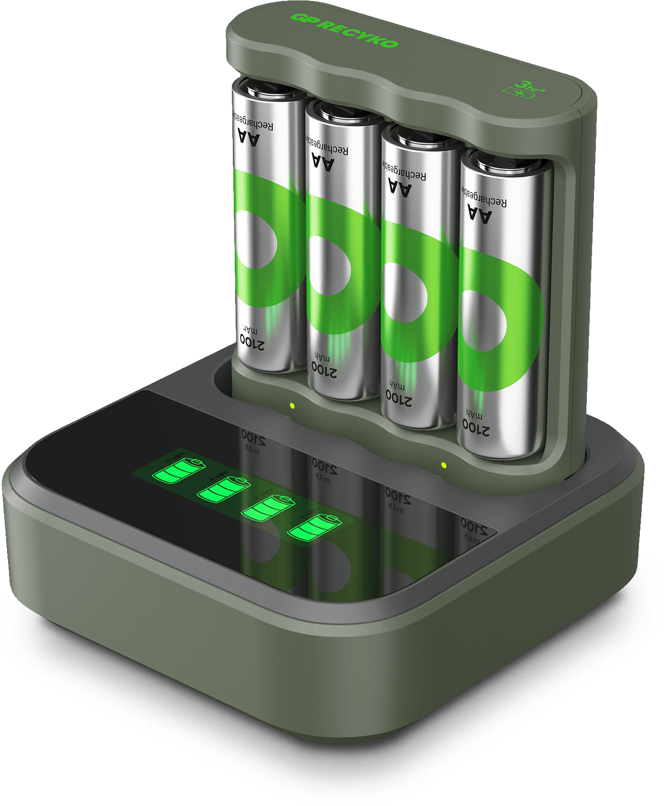 Laddstation D451 GP ReCyko Everyday med batteriladdare B441 inkl 4st AA batterier 2100mAh NiMH