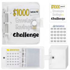 INF Money Saving Challenge Book - Mini Binder PVC Cash Envelope - $1.000 hvid