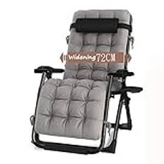 Ultrabred Zero-Gravity Stol Liggstol Fällbar soldäcksstol för Beach Patio Camping Picnic Office Lounge Chair, Stöd 200 kg Zero Gravity stolar (Färg: Grå) innovate