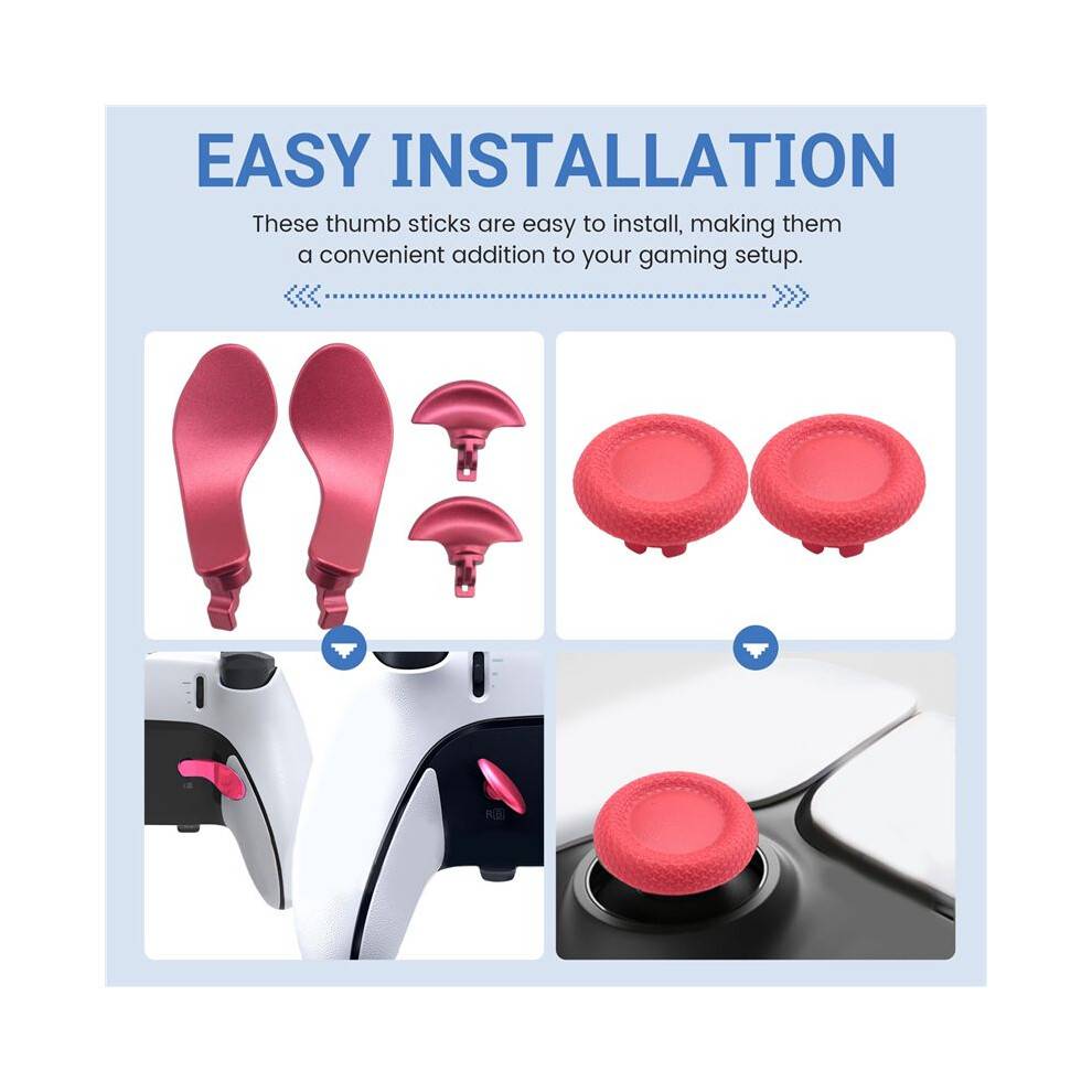 Analog Joysticks for Controller 10-in-1 Thumb Stick 4 Metal Rear Paddle Trigger Button Replacements for PS5 B