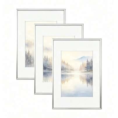 1 st/2 st/3 st/4 st 30x40 cm silverfärgad fotoram i aluminiumlegering, A3 dekorativ ram, A4 modern heminredning konstfotoram, minimalistisk mode dekor (Multi-size)