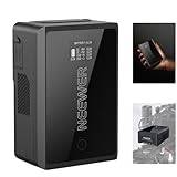 NEEWER Mini V-monteringsbatteri med D-kran/USB C/USB A/BP/dubbla DC-portar/OLED-skärm, 3450 mAh 50 Wh 14,54 V lås batteri stöder 45 W PD snabbladdning för kamerakonitor videokamera, PS050E