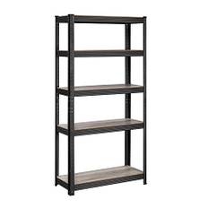 Songmics stående hylder, reoler, opbevarings hylder, 5 hylder, 30 x 75 x 150 cm, naturlig sort