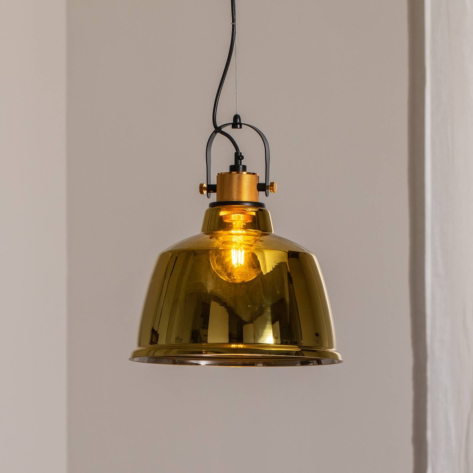 Glas pendellampa Amalfi Nowodvorski Lighting, dimbar, Mässing / guld, Vardagsrum / matsal, Glas, Industriell design, Pendellampa