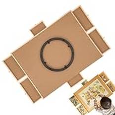 Jigsaw Puzzle Board, Roting Jigsaw Board Organizer Med Låda - Protoble Tood Puzzle Organizer, Träfångstpusselbord För Vuxna Och Barn