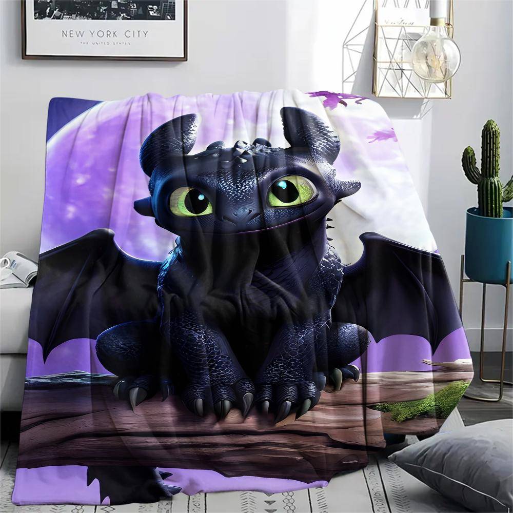 Tandlös Mörk Stil Filt, HTTYD Fläkt Mysig Pläd, Perfekt Gåva.chl