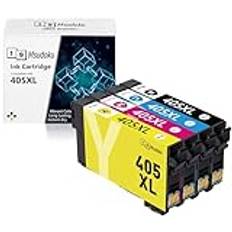 Msudoku 405 skrivarkassetter för Epson 405xl Multipack 405 xl för Epson Workforce Pro wf-4830dtwf patroner wf 4825 skrivarkassetter 4820 3820 3825 7830 7835 7840 skrivare (svart, cyan, magenta, gul)