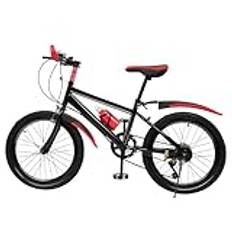CUMELLIIR 20 tums cykel, mountainbike barncykel med 7-växlad vattenkokare, hållare och kompassklocka, cykel barn från 8 år pojkar flickor, röd