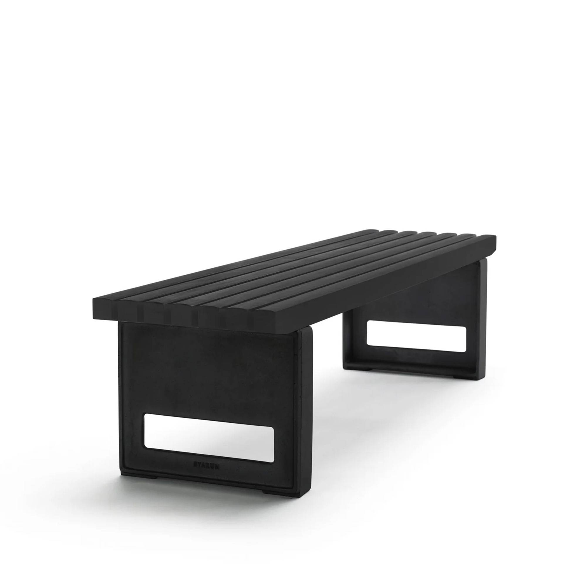 Byarums Bruk - Bænk Block - Smal Grålakeret Furu/Sortlakeret Aluminium - Havebænke - Mårten Cyrén - Sort - Metal