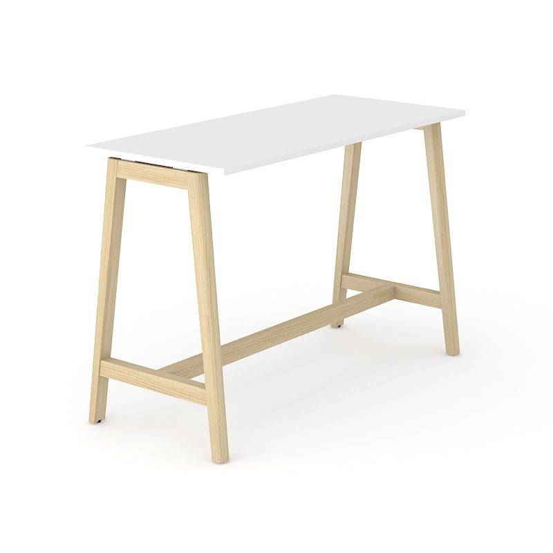 Nova Wood Højbord - 120 x 70 cm Mørk Valnød Melamin Metallic Lysegrå Bejdset Ask.