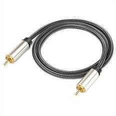 1m koaxial RCA hane till hane anslutningssladd S / PDIF digital ljudkabel Stereo AUX-kabel för DVD, ljudförstärkare, högtalare