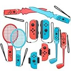 YuanDiann Switch 10 In 1 Spiele Sportzubehör Set 2023 Familien Party Spiel Zubehör Somatosensorisches Sportspiel Set für Nintendo Switch und OLED Sportspiele (A)