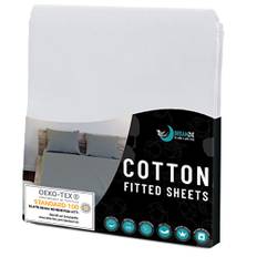 SPÄNNLAKAN I BOMULLSJERSEY Vit - För madrass 80 x 160 x 12 cm - Certifierad fri från kemiska produkter (OEKO TEX), Spännlakan med full elastic