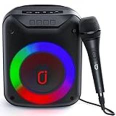 JYX karaoke-maskin, karaoke-system med mikrofoner för barn och vuxna, bärbara Bluetooth-högtalare med LED-ljus, perfekt för fester, subwoofer PA-system för sammankomster