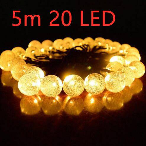 Crystal solar power of the led lamp string lights christmas lights solar garden outdoor decoration for christmas - Warm white / 5M 20 LED