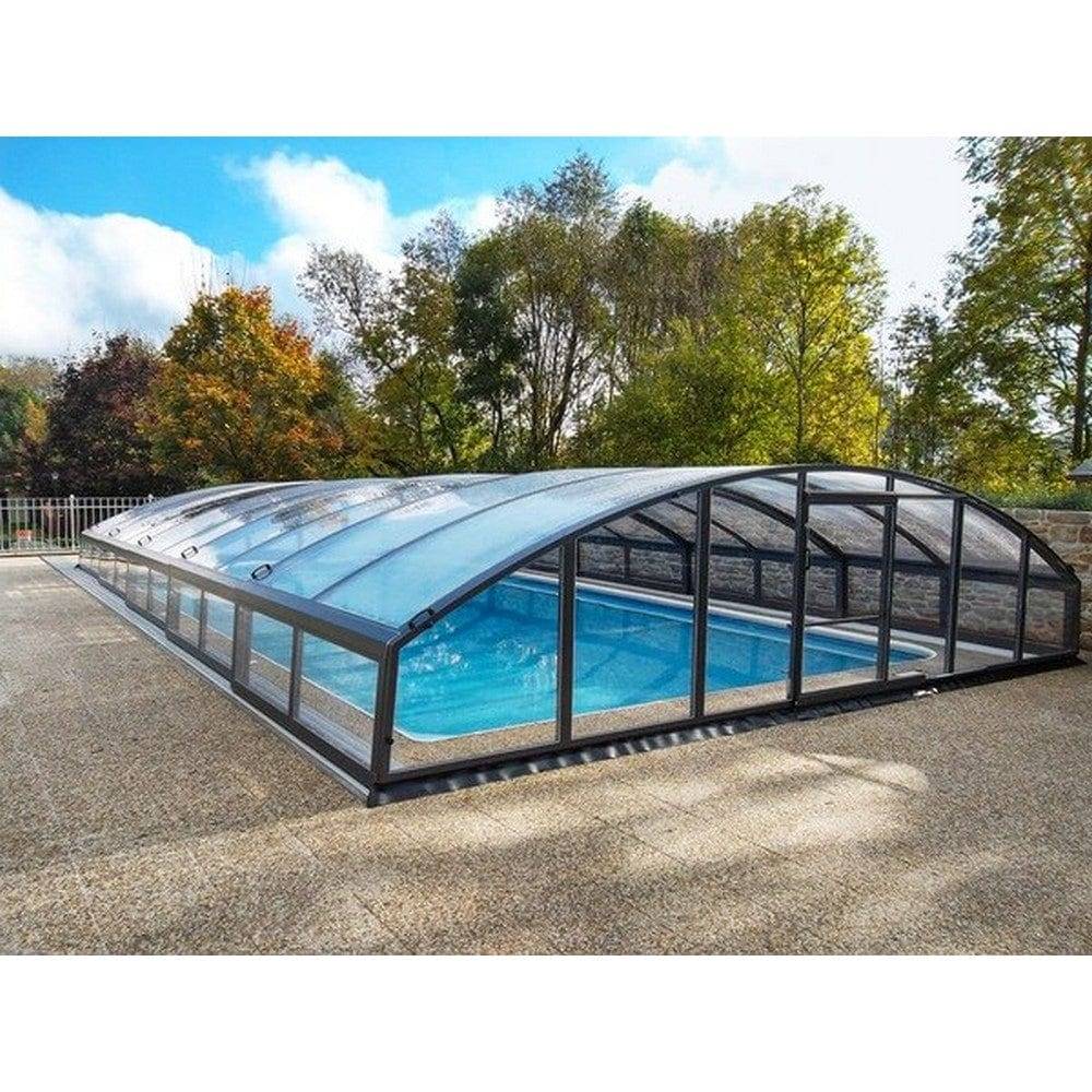 Compact Pooltak Imperial Medium med Sidodörr 3-330 - 4mm Klarglas / Antracit
