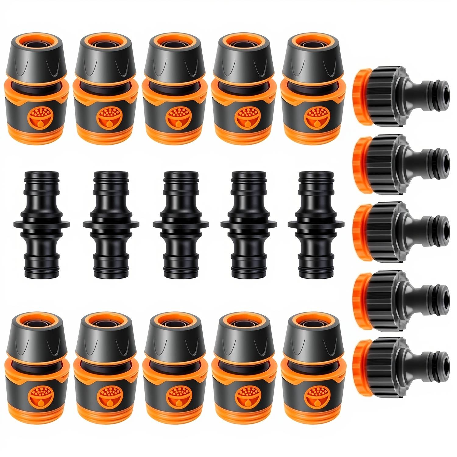20pcs Garden Hose Connector Set, Durable Abs Plastic Water Pipe Fittings, Quick Connect Double Hose Adapters, Hose End Connector, Dual Hose Connector Extension, Lawn Irrigation System Accessories