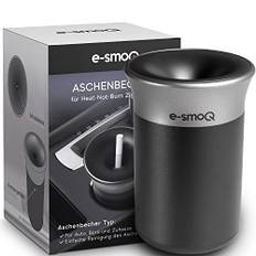 [4 Farben] e-smoQ Aschenbecher für HEETS IQOS 3 Duo Starterset, Iluma Terea, Tray für Tabak Sticks, Zubehör für Auto mit Deckel geruchsdicht (schwarz/grau)