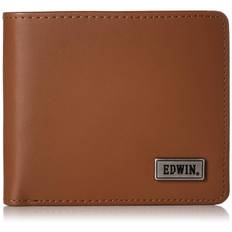 Bifold Wallet 0510745 Recycled Leather Recycled Leather Metal Logo Bill Storage Coin Storage Card Storage Brown [Edwin] Men's brun